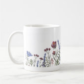 Watercolor Wildflower Border Floral Mug コーヒーマグカップ (左)