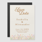 Watercolor Wildflower botanical pastel bottom flow マグネット招待状 (正面/裏面)