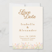 Watercolor Wildflower botanical pastel bottom flow マグネット招待状 (正面)