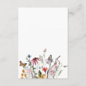 Watercolor Wildflower Butterfly Modern Wedding エンクロージャーカード (裏面)