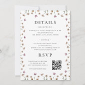 Watercolor Wildflower Classic Calligraphy Wedding 招待状 (裏面)