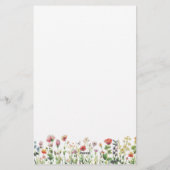 Watercolor Wildflower Elegant Stationery Paper 便箋 (裏面)