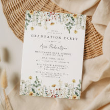 Watercolor Wildflower Field Graduation Party