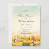 Watercolor Wildflower Field Wedding Invitation 招待状 (正面)