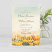 Watercolor Wildflower Field Wedding Invitation 招待状 (スタンド正面)