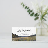 Watercolor Wildflower Floral Elegant Thank You 名刺 (スタンド正面)