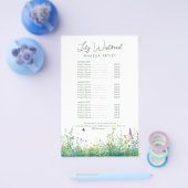 Watercolor Wildflower Floral Script Service Menu チラシ (シングル)