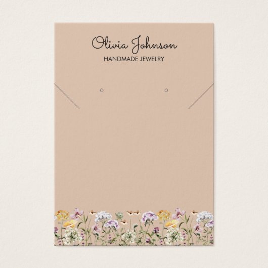 Watercolor Wildflower Garden Jewelry Display Card (正面)