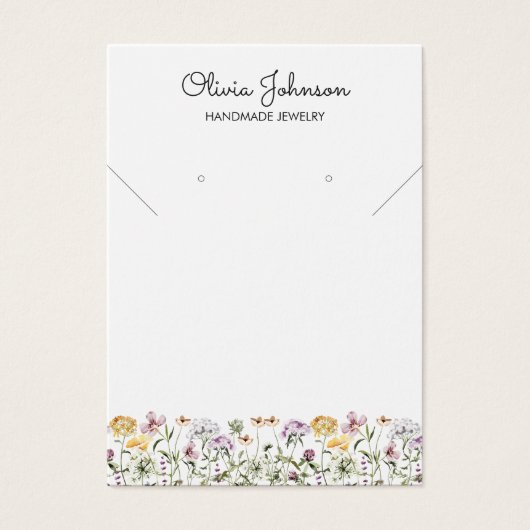 Watercolor Wildflower Garden Jewelry Display Card (正面)