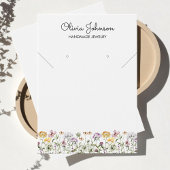 Watercolor Wildflower Garden Jewelry Display Card