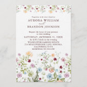 Watercolor Wildflower Garden QR Code RSVP Wedding  招待状 (正面)