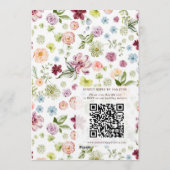 Watercolor Wildflower Garden QR Code RSVP Wedding  招待状 (裏面)