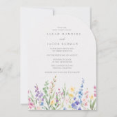 Watercolor Wildflower Garden Wedding  招待状 (正面)