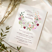 Watercolor Wildflower Garden Wedding  招待状