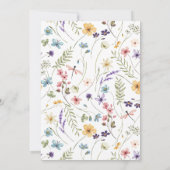 Watercolor Wildflower Girl 1st Birthday Invitation 招待状 (裏面)