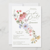 Watercolor Wildflower Graduation Grad Garden Party 招待状 (正面)