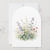 Watercolor Wildflower Meadow Rose Gold Wedding 招待状 (裏面)