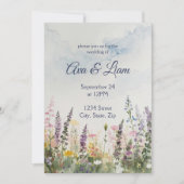 Watercolor Wildflower Meadow | Rustic Boho Wedding 招待状 (正面)