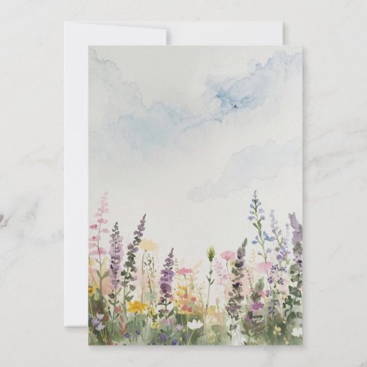 Watercolor Wildflower Meadow | Rustic Boho Wedding 招待状 (裏面)