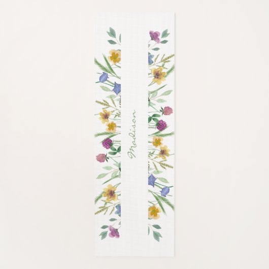 Watercolor Wildflower Personalized  ヨガマット (正面)