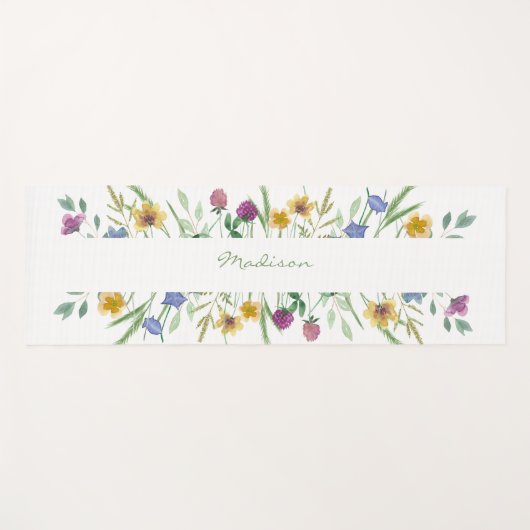 Watercolor Wildflower Personalized  ヨガマット (正面(横))