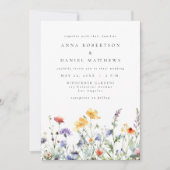 Watercolor Wildflower Photo Wedding Invitation 招待状 (正面)