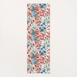 Watercolor Wildflower Poppy Daisy ヨガマット