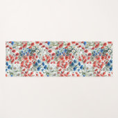 Watercolor Wildflower Poppy Daisy ヨガマット (正面(横))
