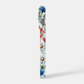 Watercolor Wildflower Poppy Daisy Botanical  iPhoneケース (左側面)