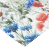 Watercolor Wildflower Poppy Daisy Botanical Tablec テーブルクロス (アングル)