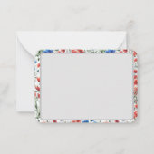 Watercolor Wildflower Poppy Daisy Flat Note Card ノートカード (正面)