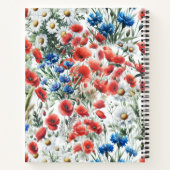 Watercolor Wildflower Poppy Daisy Spiral Notebook ノートブック (裏面)