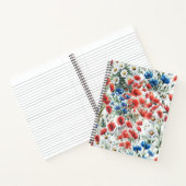 Watercolor Wildflower Poppy Daisy Spiral Notebook ノートブック (内部)