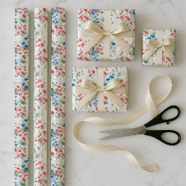 Watercolor Wildflower Poppy Daisy Wrapping Bundle ラッピングペーパーシート