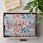 Watercolor Wildflower Poppy Tissue Paper Wrap 薄葉紙 (ギフト)