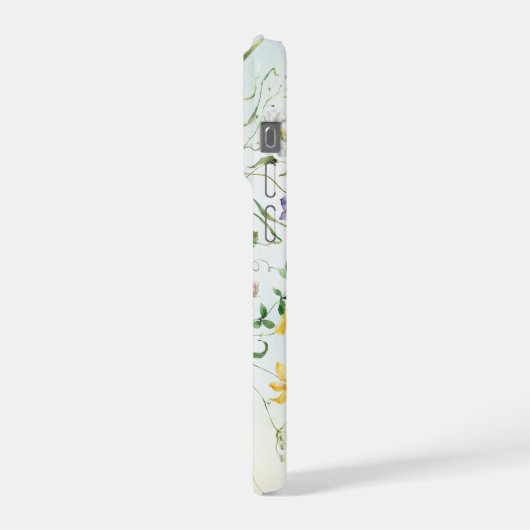 Watercolor Wildflower Scripture Personalized iPhoneケース (左側面)