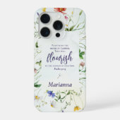 Watercolor Wildflower Scripture Personalized iPhoneケース (裏面)