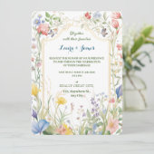 Watercolor Wildflower Spring Garden Floral Wedding 招待状 (スタンド正面)
