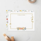 Watercolor Wildflower Spring Summer  ノートカード (正面/裏面インサイチュ)