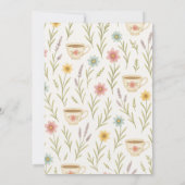 Watercolor Wildflower Tea Floral Bridal Shower  招待状 (裏面)