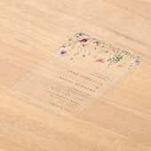 Watercolor Wildflower Wedding アクリル招待状 (レイダウン)