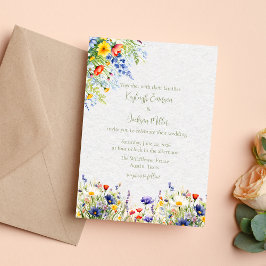Watercolor Wildflower Wedding Invitation 招待状