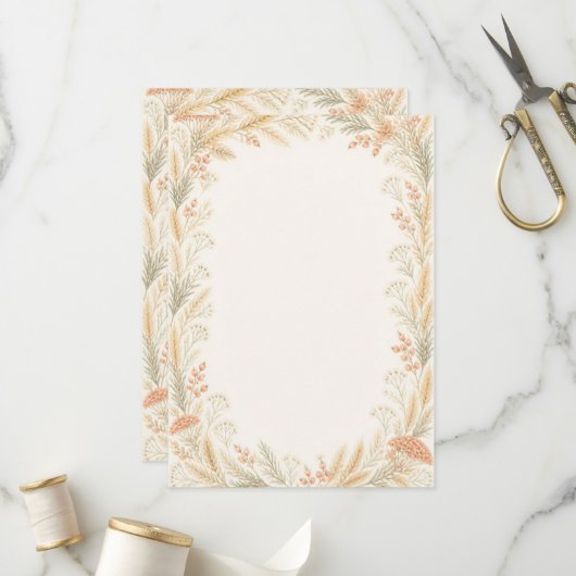Watercolor Wildflower Wedding Program プログラム (正面/裏面インサイチュ)