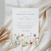 Watercolor Wildflower Wedding Rehearsal Dinner 招待状