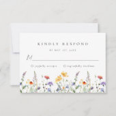 Watercolor Wildflower Wedding RSVP Card (正面)