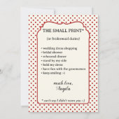 Watercolor Wildflower Will you be my Bridesmaid ノートカード (裏面)