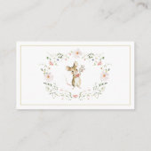 Watercolor Wildflower Woodland Animals Baby Shower エンクロージャーカード (裏面)