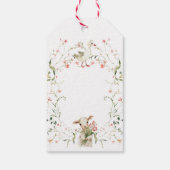 Watercolor Wildflower Woodland Animals Baby Shower ギフトタグ (裏面)