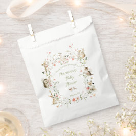 Watercolor Wildflower Woodland Animals Baby Shower フェイバーバッグ