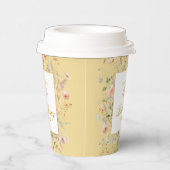 Watercolor Wildflowers 40th Yellow Birthday 紙コップ (右)